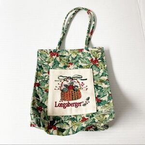 Longaberger Canvas Tan and Floral Berries Small Tote